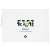 Cool Labradors Beach Party Cartoon Cards (Back Horizontal)