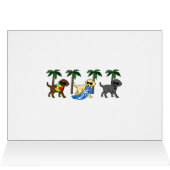 Cool Labradors Beach Party Cartoon Cards (Inside Horizontal (Top))
