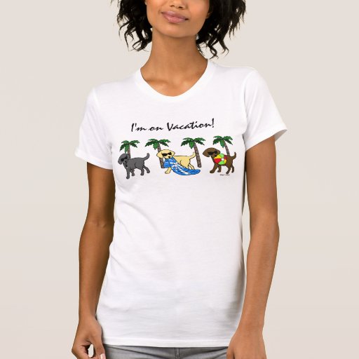 Cool Labradors Beach Party Cartoon T-Shirt 