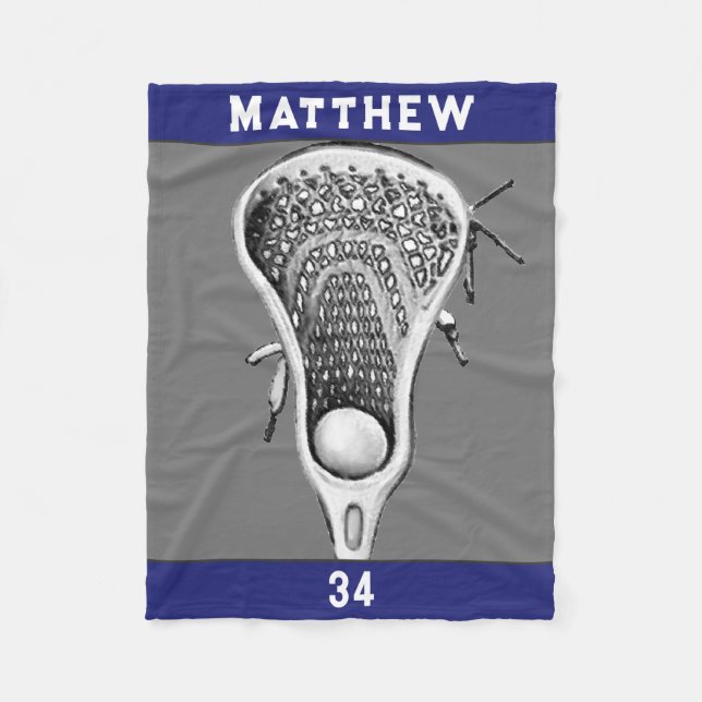 Cool Lacrosse Gift Fleece Blanket (Front)