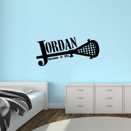 Cool Lacrosse Stick  Name Large Sports Wall Decal