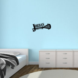 Cool Lacrosse Stick &amp; Name Small Sports Wall Decal