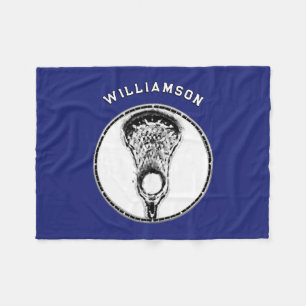 Cool Lacrosse Team Blue Fleece Blanket