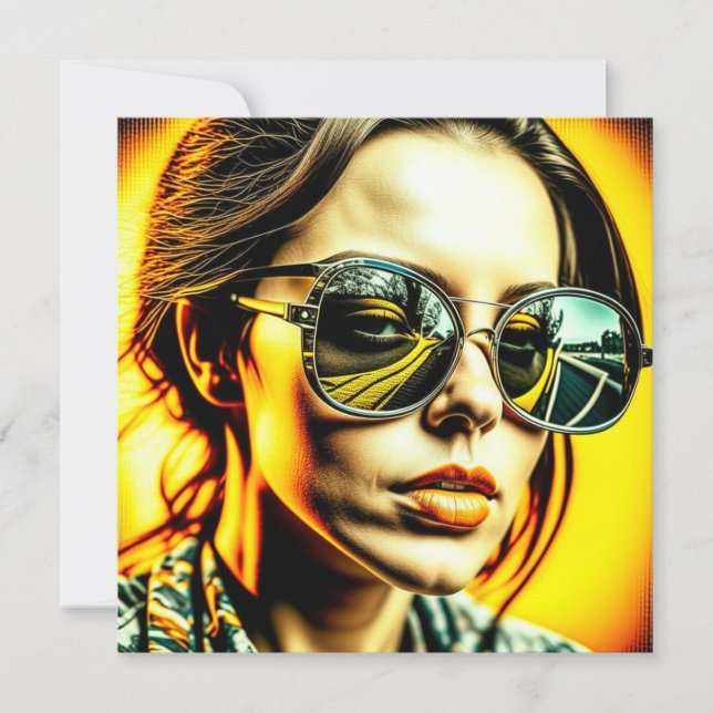Cool Lady in Sunglasses Reflection of a Road (Front)