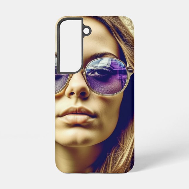 Cool Lady with Reflection in her Sunglasses Samsung Galaxy Case (Back)