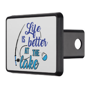 cool lake better life word art hitch cover