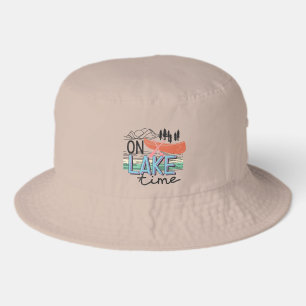 Cool lake time word art  bucket hat