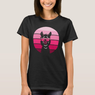 Cool  lama alpaca retro sunset sunglasses T-Shirt