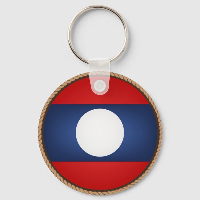Cool Laos Flag Seal Keychain (Front)