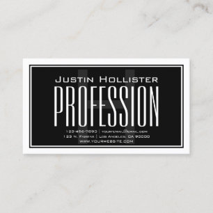 Cool Large Modern Initial   Black & White Business Card