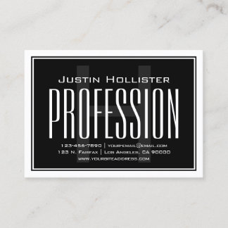 Cool Large Modern Initial | Black & White Business Card