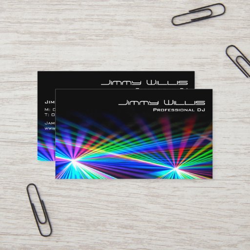Customizable Cool Laser Light Club - DJ Business Card