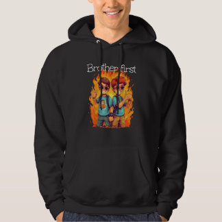 Cool laughing Friends with Flames for Brothers Hoodie