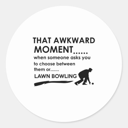 Cool lawn bowl  designs classic round sticker