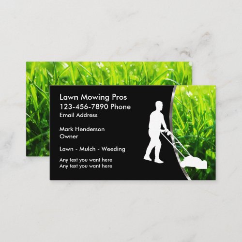 Cool Lawn Mowing Service Business Cards