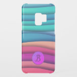 Cool Layered Abstract Colorful Wavy Lines Monogram Uncommon Samsung Galaxy S9 Case<br><div class="desc">Modern and colorful abstract wavy pattern monogrammed case.</div>
