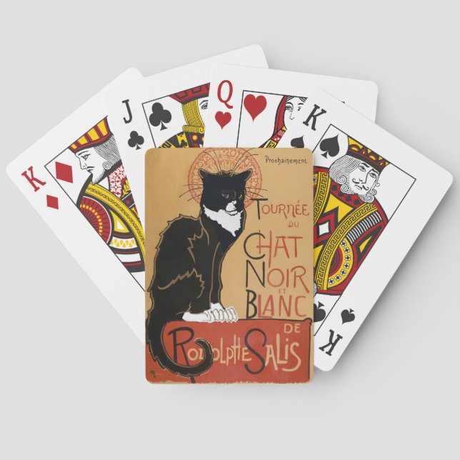 Cool Le Chat Noir et Blanc Poker Cards (Back)