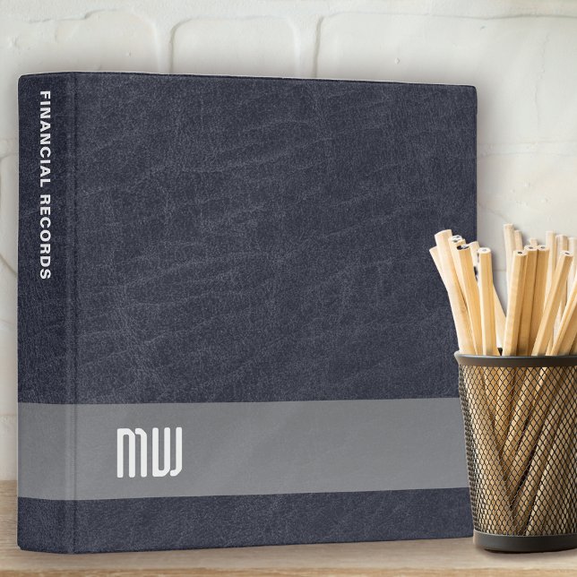 Cool Leather Metal Stripe Bold Monogram 3 Ring Binder (Creator Uploaded)