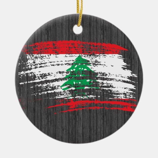 Cool Lebanese flag design Ceramic Ornament (Front)
