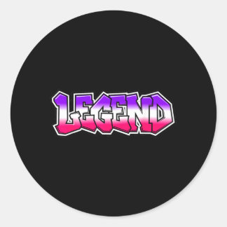 Cool Legend Graffiti Slogan Text Quote Gift Men Classic Round Sticker