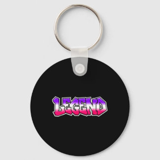 Cool Legend Graffiti Slogan Text Quote Gift Men Keychain