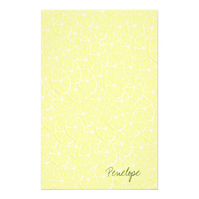 Cool Lemon Slices Pattern Signature Add Your Name