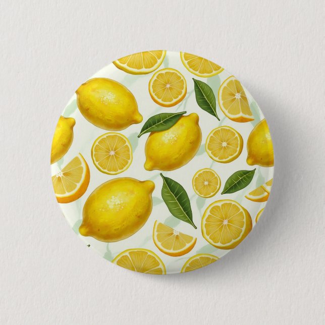 Cool Lemon Veggie Button (Front)