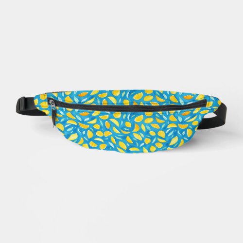Cool Lemon Yellow And Turquoise Watercolor Pattern Fanny Pack