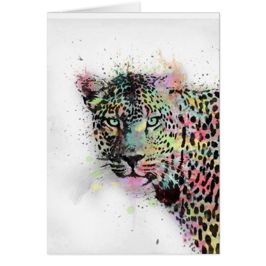 Cool leopard animal watercolor splatters paint (Front)