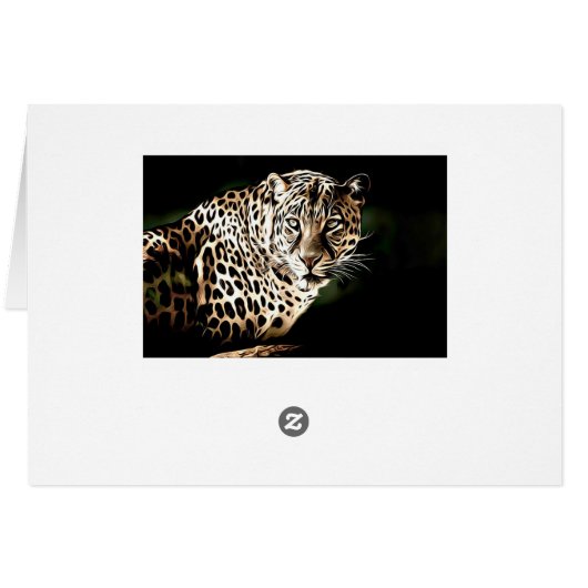 Cool Leopard Blank Card (Back Horizontal)