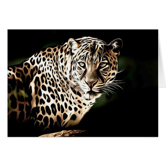 Cool Leopard Blank Card (Front Horizontal)