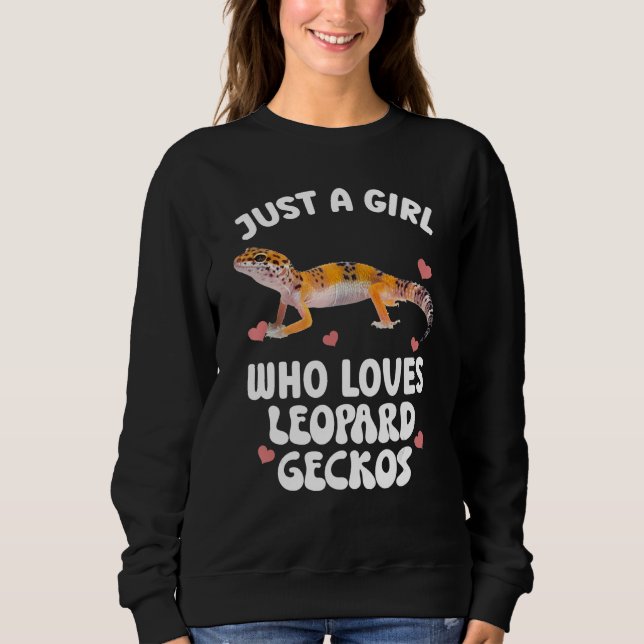 Cool Leopard Gecko For Girls Women Pet Lizard Rept Sweatshirt (Front)