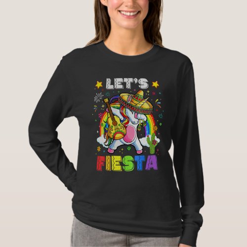 Cool Lets Fiesta Unicorn Dabbing Cinco De Mayo Me T_Shirt