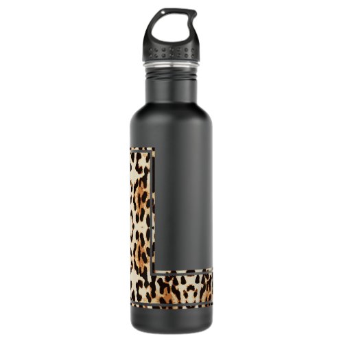 Cool Letter L Initial Name Leopard Cheetah Print  Stainless Steel Water Bottle