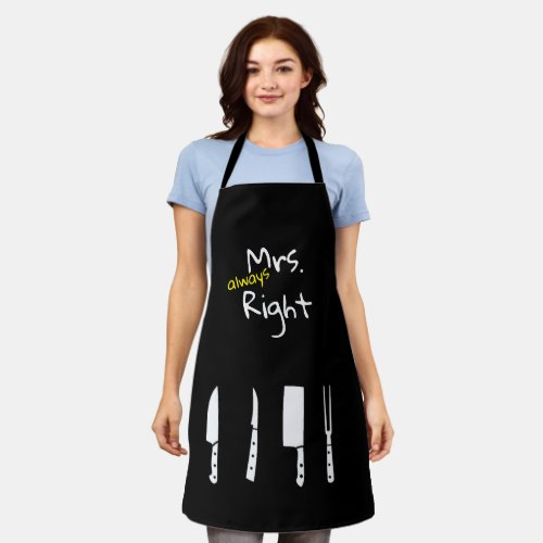 Cool Letter Print Aprons Funny Mrs Always Right  Apron