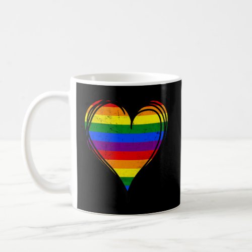 Cool LGBT Pride Equality Rainbow LGBTQ Heart Aware Coffee Mug