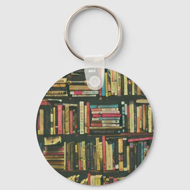 Cool library lover gift keychain (Front)
