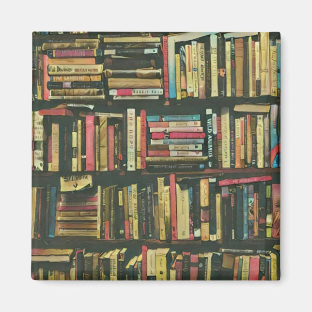Cool library lover gift magnet (Front)