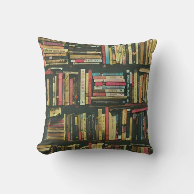 Cool library lover gift throw pillow (Front)