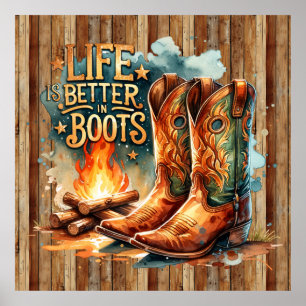 Cool life better boots Western Poster