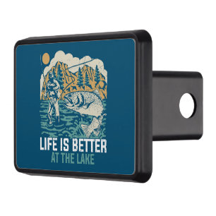 cool life better lake word art hitch cover