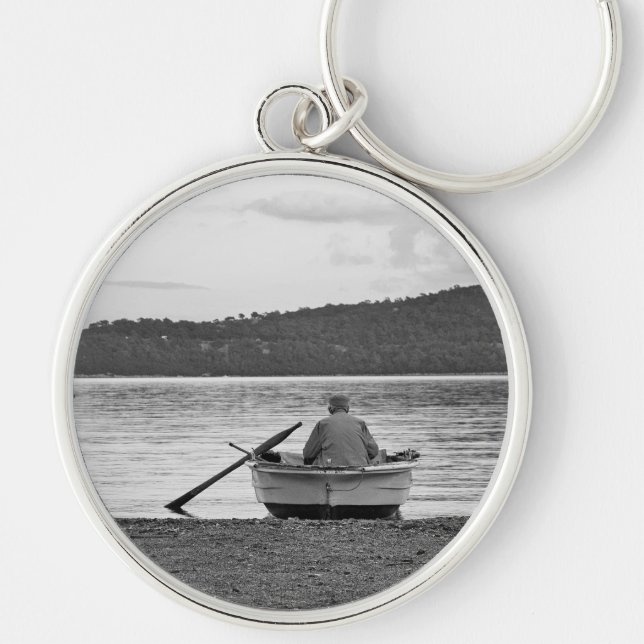 Cool lifestyle cultural photo of Aegean fisherman Keychain (Front)