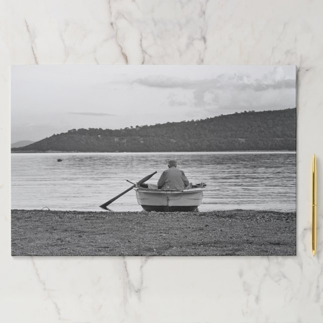 Cool lifestyle cultural photo of Aegean fisherman Paper Pad (Insitu)