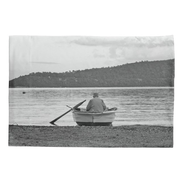Cool lifestyle cultural photo of Aegean fisherman Pillow Case (Back)