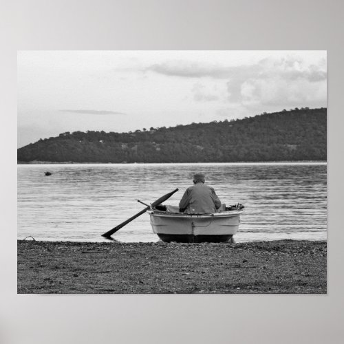 Cool lifestyle cultural photo of Aegean fisherman Poster