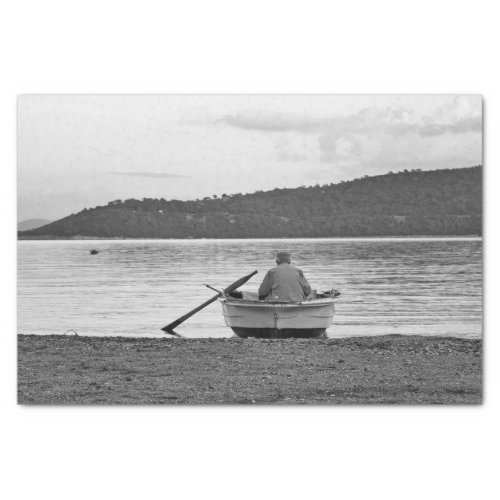 Cool lifestyle cultural photo of Aegean fisherman Tissue Paper