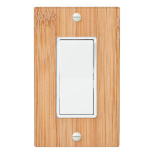 Cool light brown bamboo wood print light switch cover