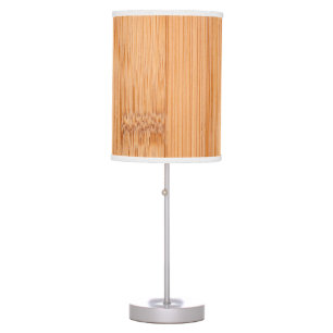Cool light brown bamboo wood print table lamp