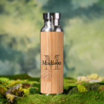 Cool light brown bamboo wood print   water bottle<br><div class="desc">Monogram Personalize with your custom initial and name. Cool light brown bamboo wood print. *Photo of bamboo not actual wood. 
wood,  grain,  texture,  brown,  wooden,  pattern,  bamboo,  textured,  surface,  striped,  rough,  plank,  lines,  stripe,  structure,  board,  detail,  macro,  material,  natural</div>