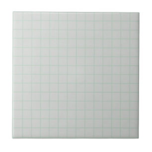 Cool Light Grey & Mint Green Checkered Retro  Ceramic Tile